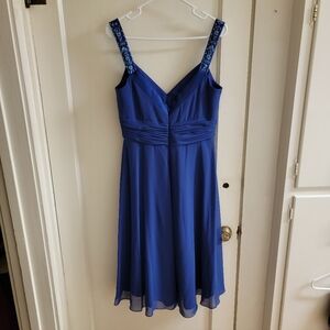 Davids Bridal Elegant Blue Sleeveless Dress